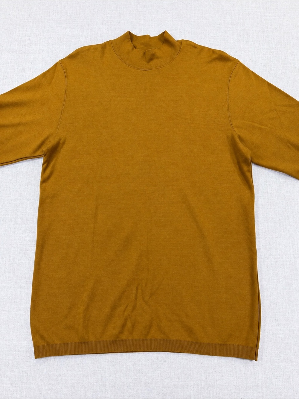 Liz Claiborne Liz & Co Women’s Mock Neck Sweater Golden Ochre 100% Cotton Size M - Picture 2 of 7